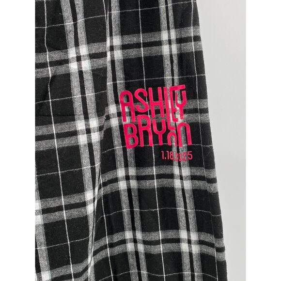 DISTRICT Women's Black-White Plaid Drawstring Relaxed Fit Pajama Pants SZ M - Picture 5 of 11